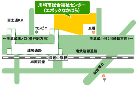 川崎市総合福祉センター周辺の地図